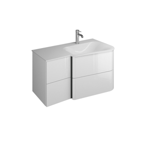Plan de toilette en pierre de synthèse avec meuble sous-vasque SFUG092 - burgbad
